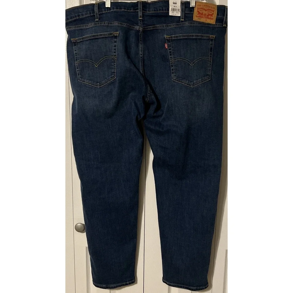 Levi's 502 Taper Dark Wash Stretch Flex Blue Jeans Size 48x32, New With Tags